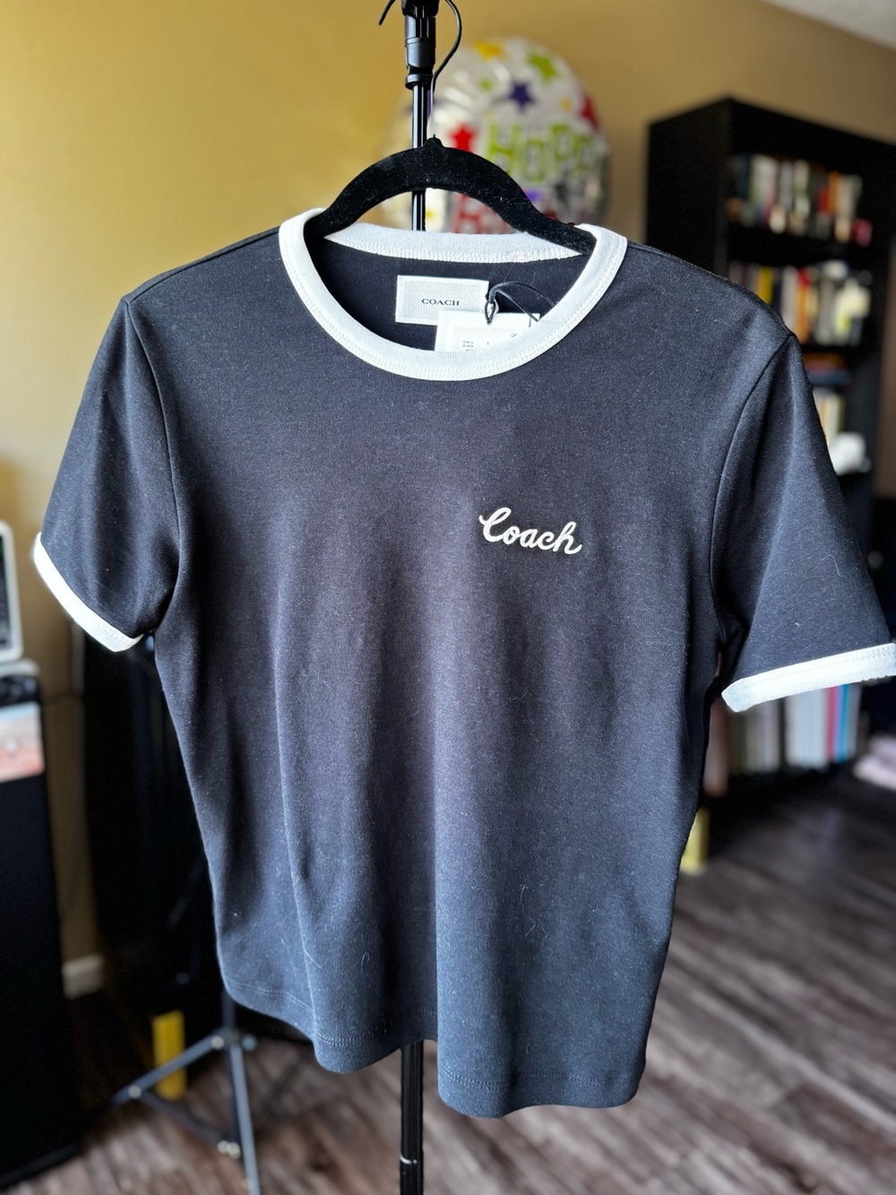 Coach Black & White Ringer Tee - Women's